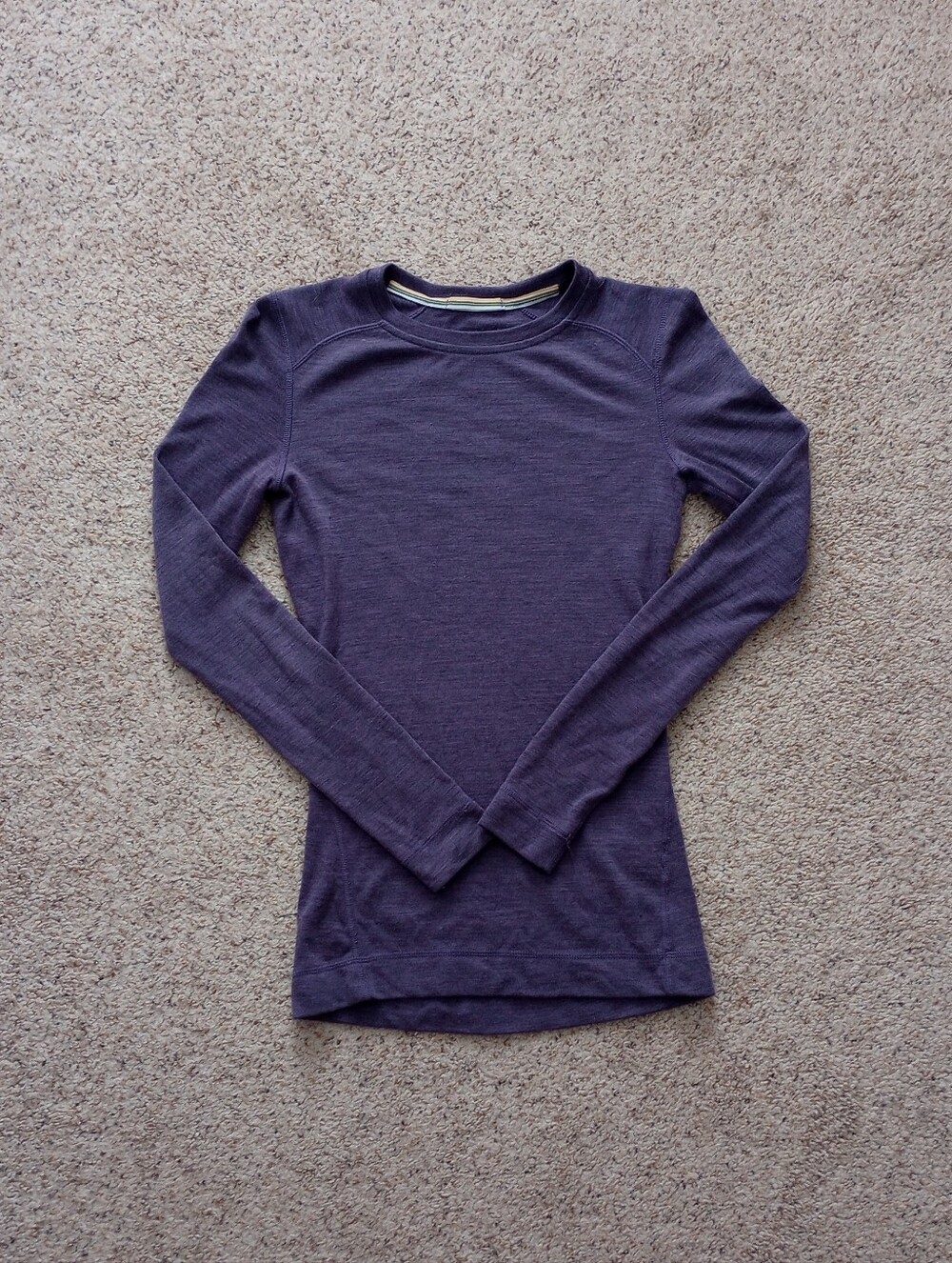 Smartwool Purple Long Sleeve Top 100% Merino Wool XS